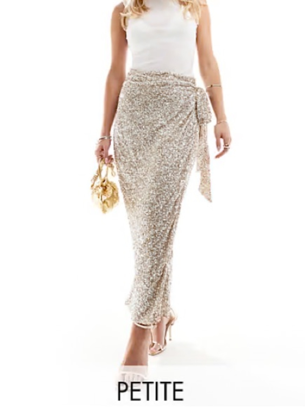 Never Fully Dressed Sequin Maxi Wrap Jaspre Skirt - PETITE - Picture 5 of 7